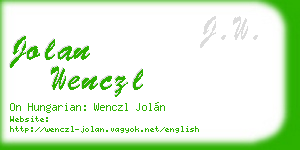 jolan wenczl business card