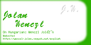 jolan wenczl business card